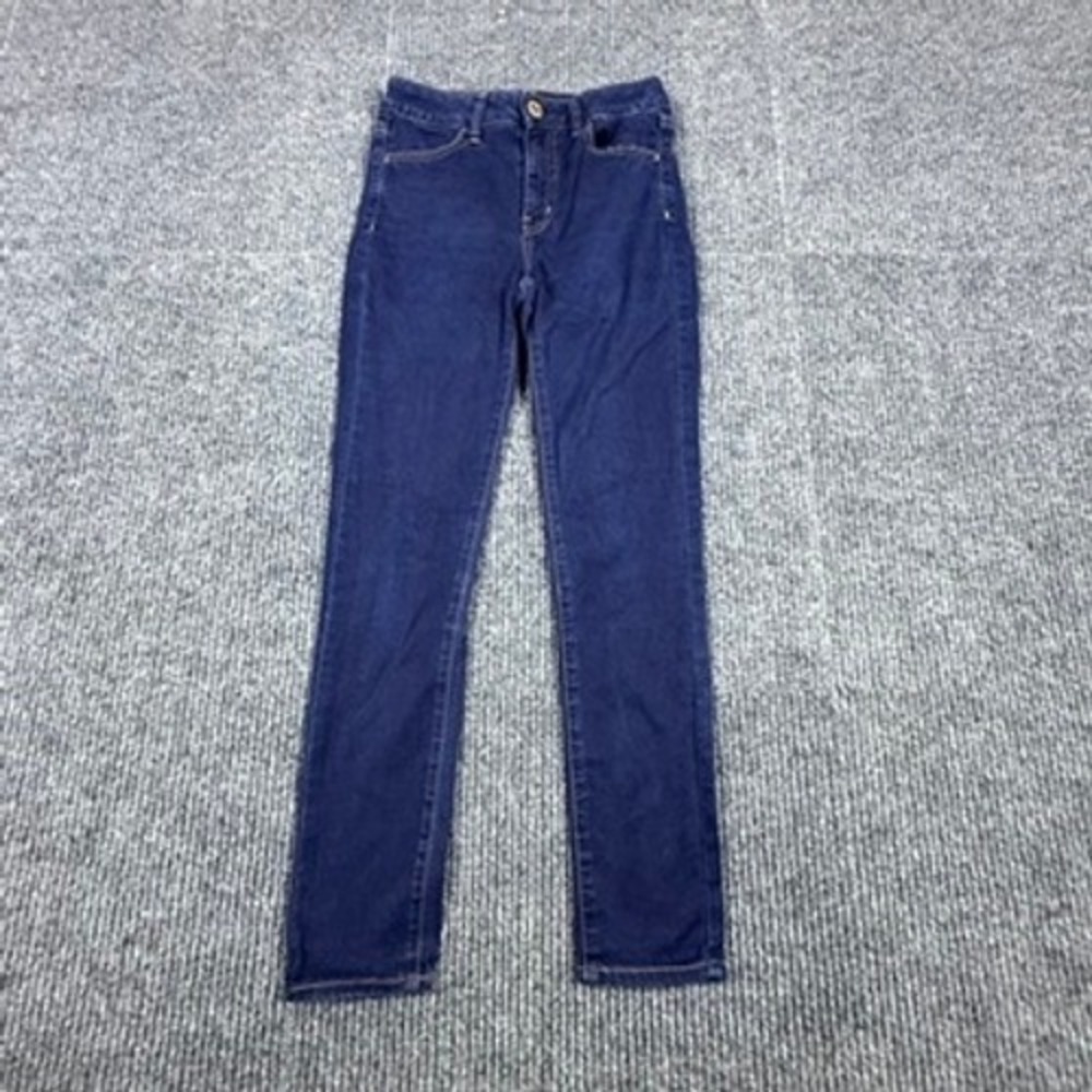 American Eagle Hi-Rise Jegging Crop Jeans Blue Super Super Stretch Size 2 Long